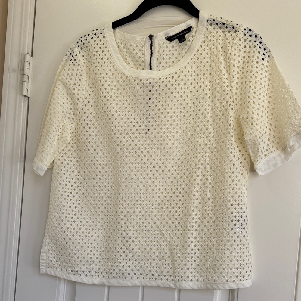 Banana Republic Elegant Ivory Lace Top Size S